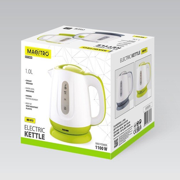 Electric kettle MAESTRO MR013 1 L 1100 W (MR-013-GREEN) Green, White 2