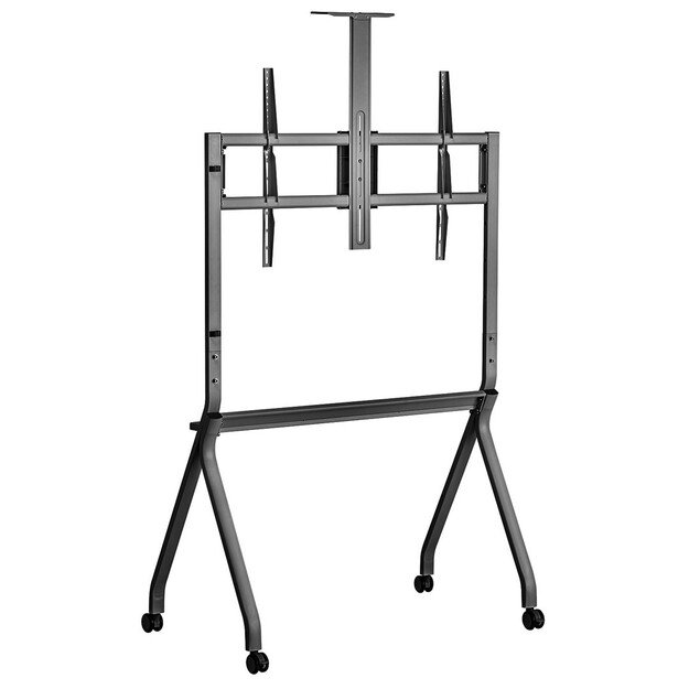 Maclean TV stand / cart, camera shelf, on casters, 55-100 , max load 120kg/10kg shelf, max. VESA 900x600, black, MC-114 B