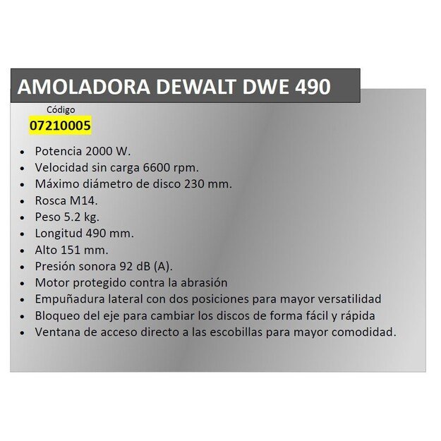 Grinder DeWalt DWR490 (230 mm)
