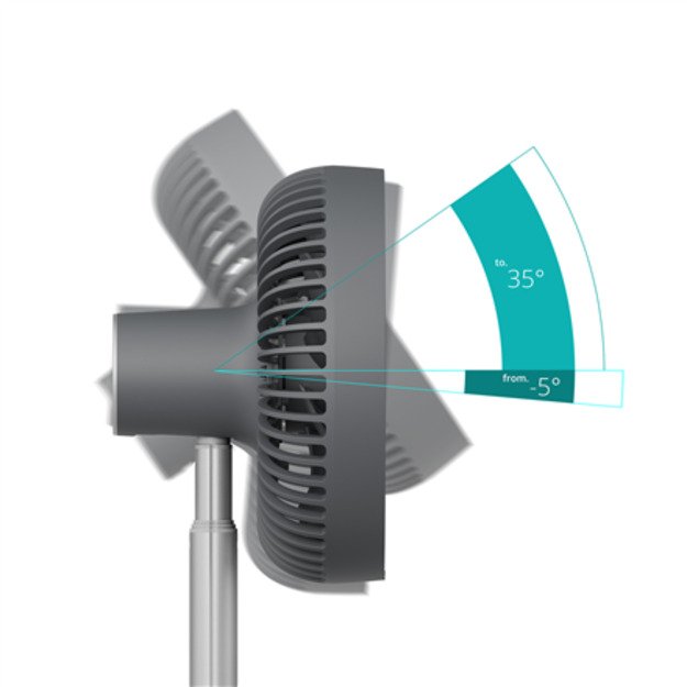 Duux Fan | Rize Flex | Stand Fan | Grey | Diameter 21 cm | Number of speeds 4 | Oscillation | 10 W