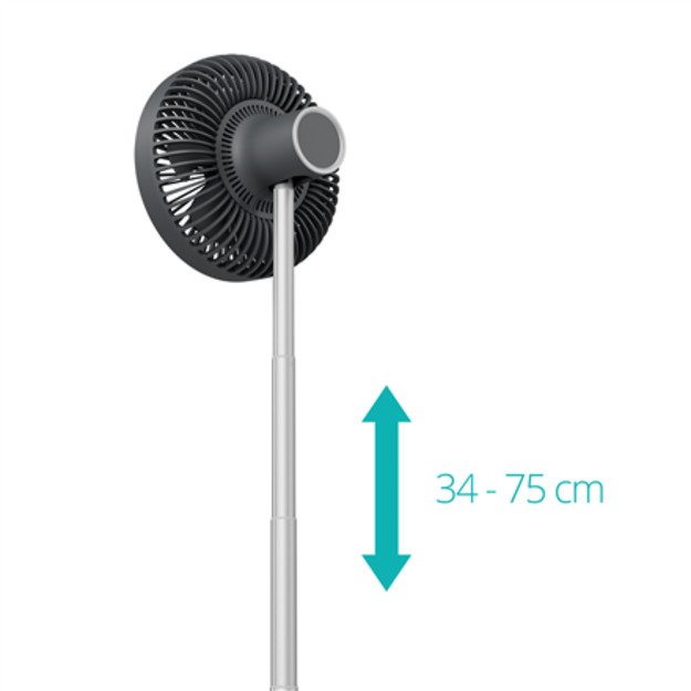 Duux Fan | Rize Flex | Stand Fan | Grey | Diameter 21 cm | Number of speeds 4 | Oscillation | 10 W