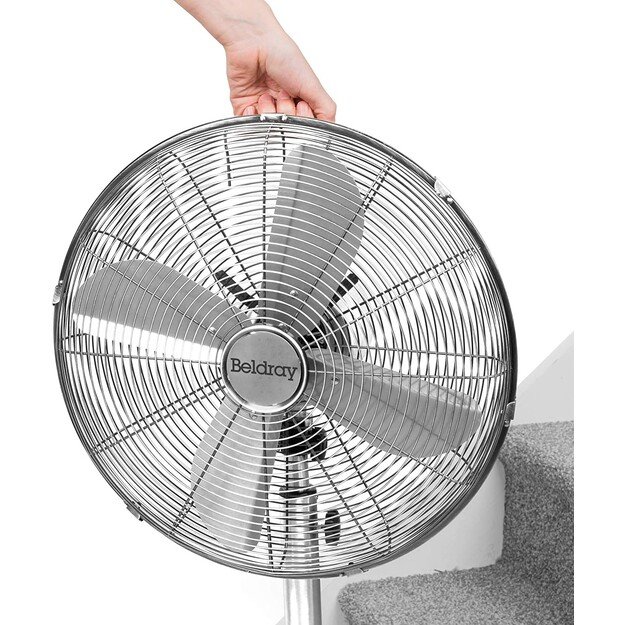 Beldray EH3263VDE chrome pedestal fan