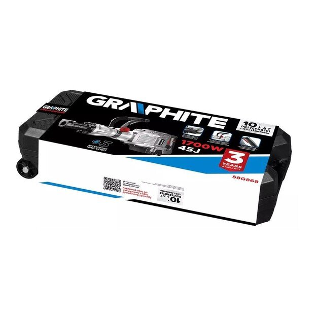 1700W Graphite demolition hammer 30mm hex chuck with carrying case 1