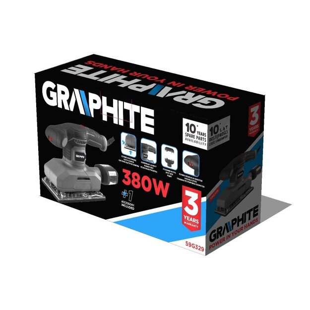 Orbital sander 380W, foot 115 x 230 mm