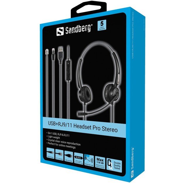 SANDBERG USB+RJ9/11 Headset Pro Stereo 1