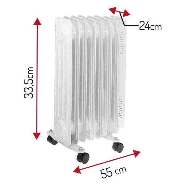 Adler Oil-Filled Radiator AD 7815 1500 W, Number of power levels 3, White