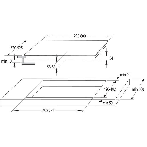 Gorenje GI8421BSC Built-in 80 cm Induction cooktop 4 zone(s) Black 1