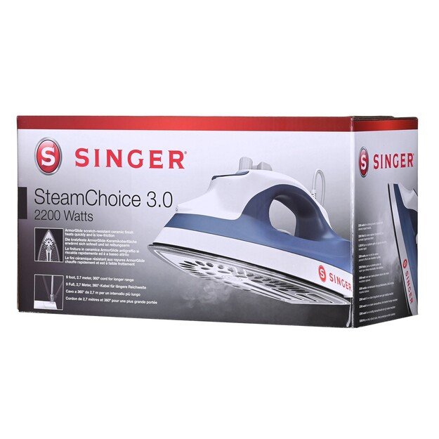 SINGER Steamchoice 3.0 Steam iron Ceramic soleplate 1200 W Blue, White