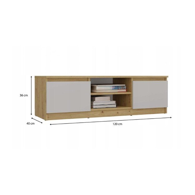 MALWA 120 TV cabinet, artisan oak/cashmere