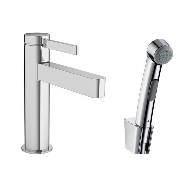 Praustuvo maišytuvas su bide dušeliu Hansgrohe Finoris, 76210000, chromo