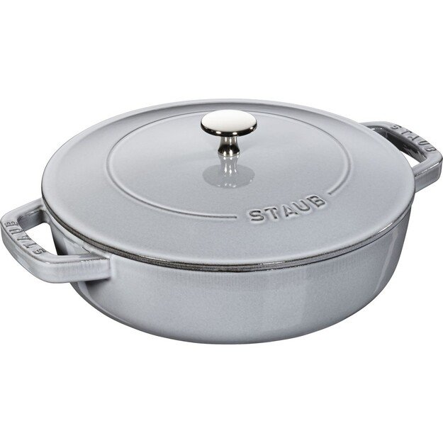 Staub deep braising pan with lid - 24 cm, Graphite