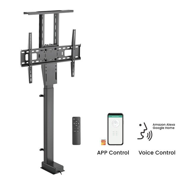 Maclean MC-866T Smart Motorized Electric TV Lift TUYA Mobile App Floor Mount Bracket Alexa Google Home 37  -80   60kg Cabinet