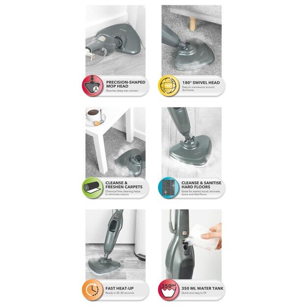 Beldray BEL01986VDE Clean and Refresh Steam Cleaner