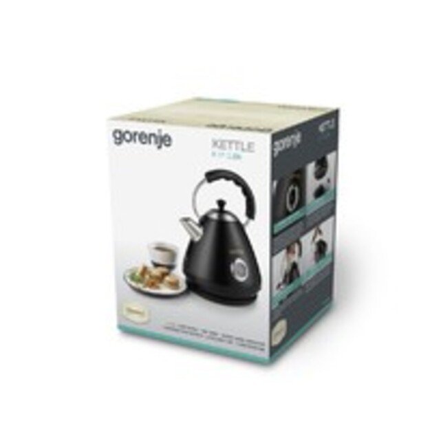 Gorenje | Kettle | K17CLBK | Electric | 2200 W | 1.7 L | Plastic and metal | 360° rotational base | Black