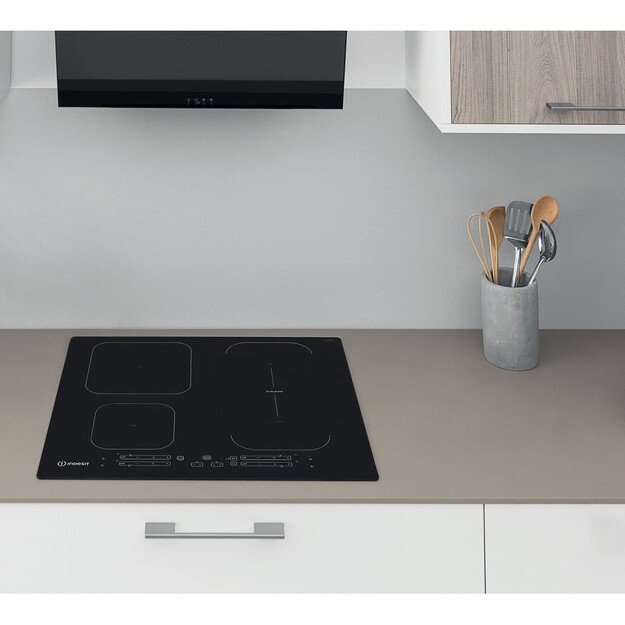 Indesit IB 65B60 NE Black Built-in 59 cm Zone induction hob 4 zone(s)