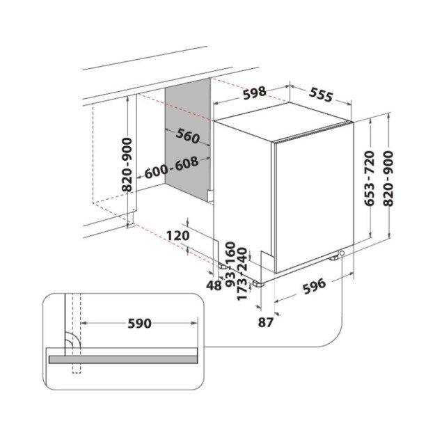 Indaplovė įmontuojama WHIRLPOOL W2I HD524 AS