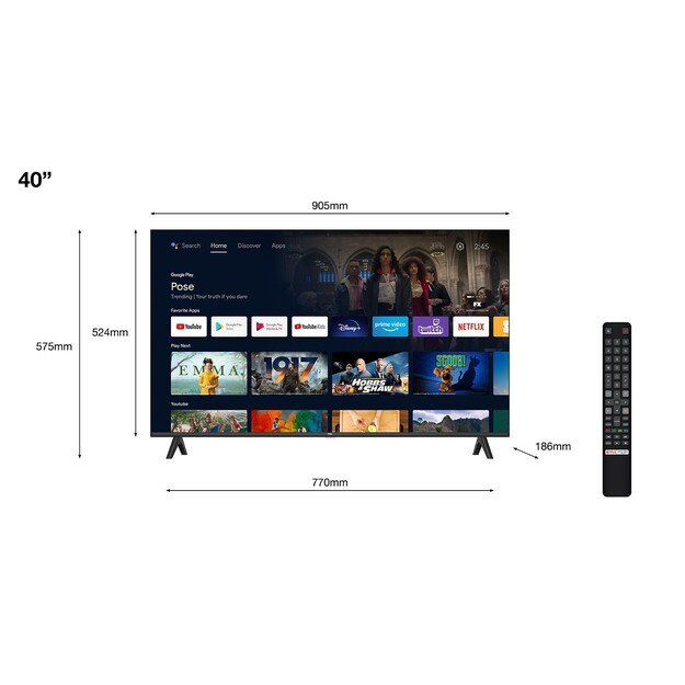 TCL S54 Series 40S5400A TV 101.6 cm (40 ) Full HD Smart TV Wi-Fi Black