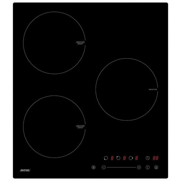 MPM 45-IM-07 Black Countertop 45 cm Zoneless induction hob 3 zone(s)