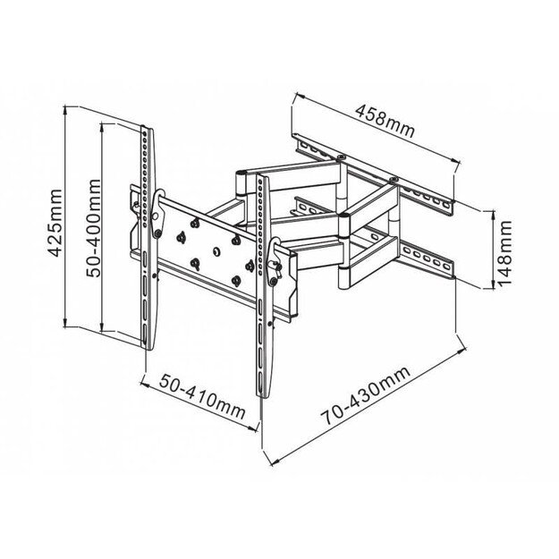 Techly 23-55  Wall Bracket for LED TV LCD Full-Motion Dual Arm  ICA-PLB 147M