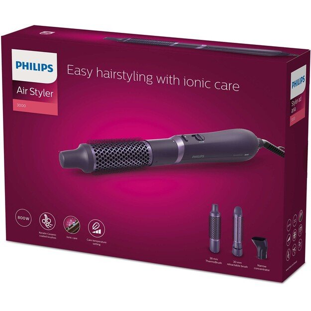 Philips 3000 series BHA305/00 hair styling tool Hair styling kit Warm Purple 800 W 1.8 m