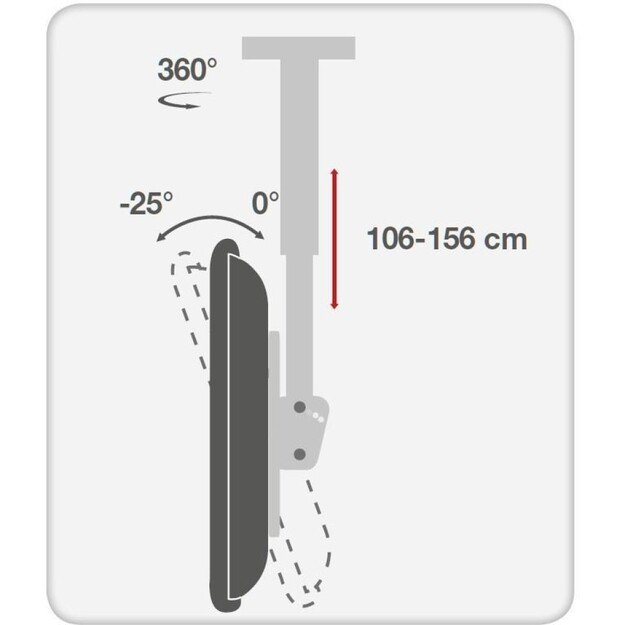 Techly 37-70 Telescopic Ceiling Long Support LED TV LCD  ICA-CPLB 946L