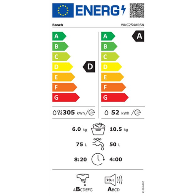 Bosch | Washing Machine | WNC254ARSN | Energy efficiency class A