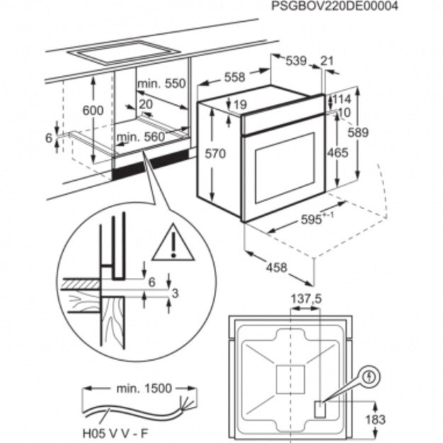 Baltos spalvos elektrinė orkaitė Electrolux EOF3H40BW