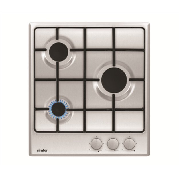 Simfer | Hob | H4.300.VGRIM | Gas | Number of burners/cooking zones 3 | Rotary knobs | Stainless steel