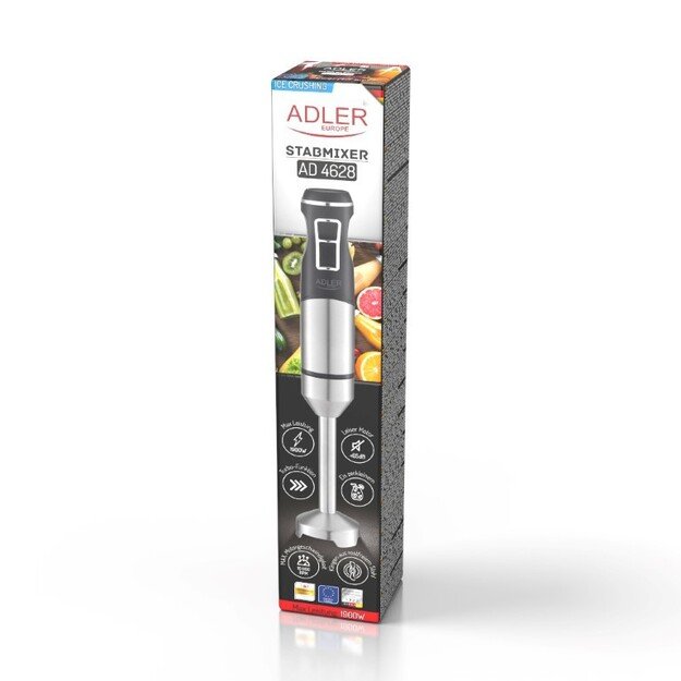 Adler | Hand Blender | AD 4628 | Hand Blender | 1900 W | Number of speeds 1 | Turbo mode | Ice crushing | Stainless Steel