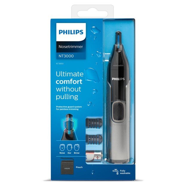 Philips | Nose, Ear and Eyebrow Trimmer | NT3650/16 | Nose, ear and eyebrow trimmer | Grey