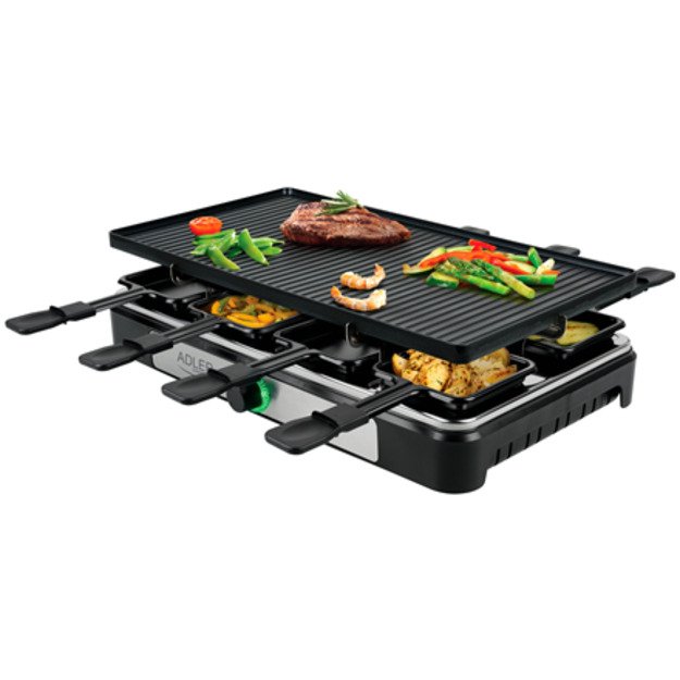 Adler | Raclette - electric grill | AD 6616 | Table | 1400 W | Black/Stainless steel