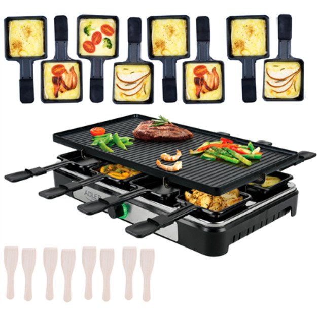 Adler | Raclette - electric grill | AD 6616 | Table | 1400 W | Black/Stainless steel