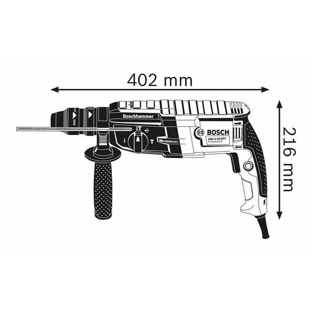 Smūginis plaktukas -.880W 3,2J SDS-plus GBH 2-28F BOSCH