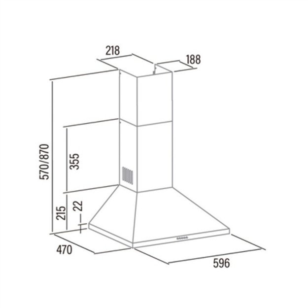 CATA | Hood | V-6000 X | Energy efficiency class C | Wall mounted | Width 60 cm | 480 m3/h | Mechanical control | Grey | LED