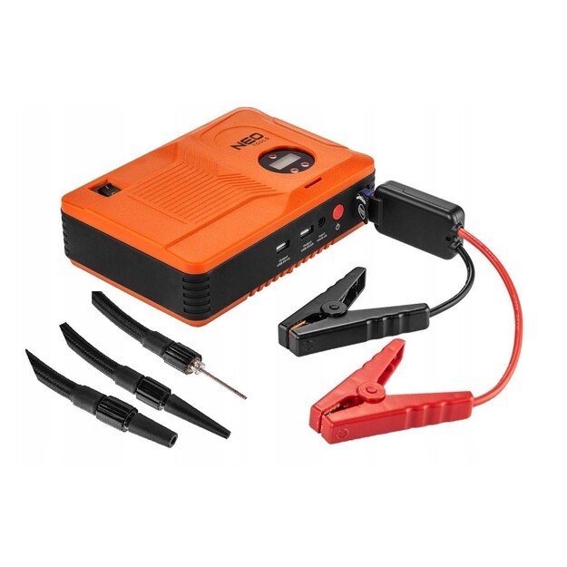 Neo Tools  Jumpstarter  starting device, 14Ah power bank, 3.5 bar compressor, flashlight