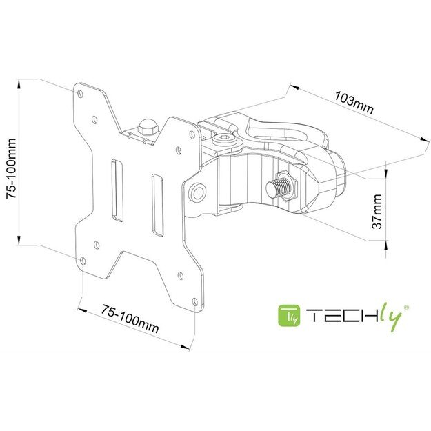 Techly ICALCD100BK monitor mount / stand Black