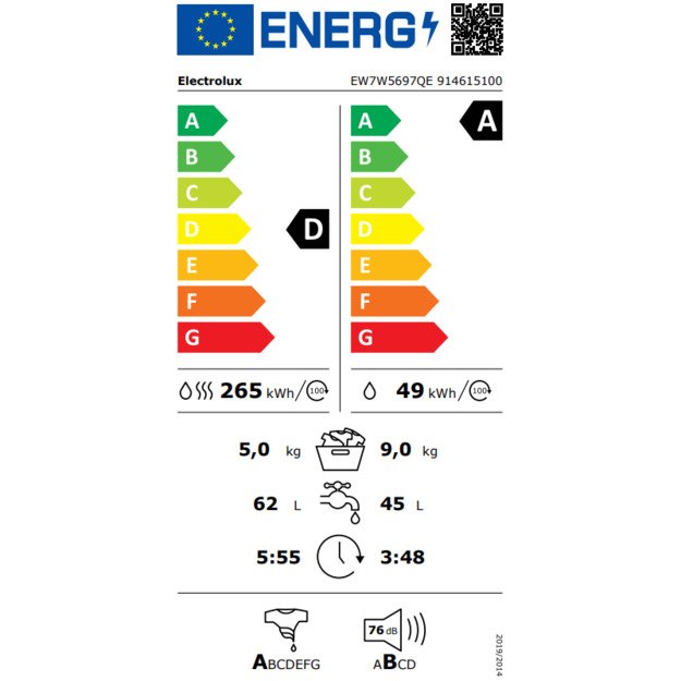 Skalbyklė-Džiovyklė ELECTROLUX EW7W5697QE