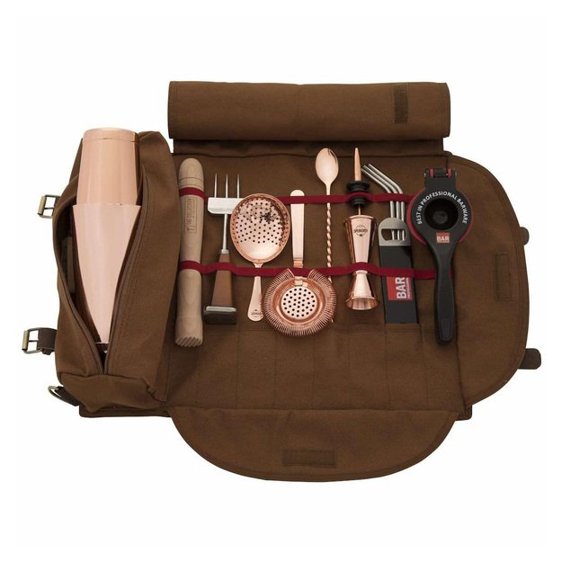 Bartender roll  canvas, leather