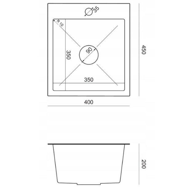 Plautuvė Quadron LUKE 90, ZH4045PVDBLM, juodo metalo 2