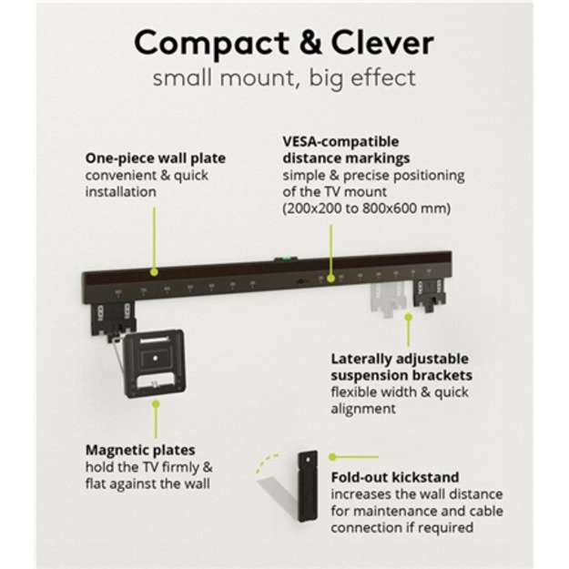 Goobay Wall mount | Ultraslim TV Wall Mount Basic FIXED (XL) | 43-100   | Black 5