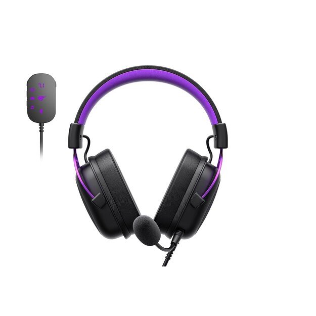 Havit H2002C+U - gaming headphones (black and purple) 3