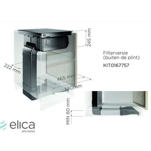 ELICA Recycling kit plinth-out for Nikolatesla FIT / FIT 3Z / FIT XL / PRIME S / ALPHA / VELVET (Filters included)