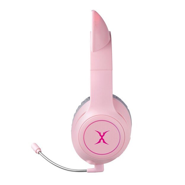 Foxxray FXR-HAB-10 PK DazzleCat Low-Latency Gaming Headset Wireless Grey/Pink 6