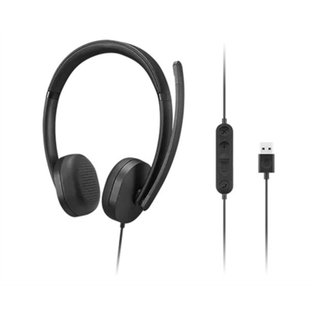 Lenovo Headset | USB-A Stereo Gen 2 | Built-in microphone | Wired | Black 3