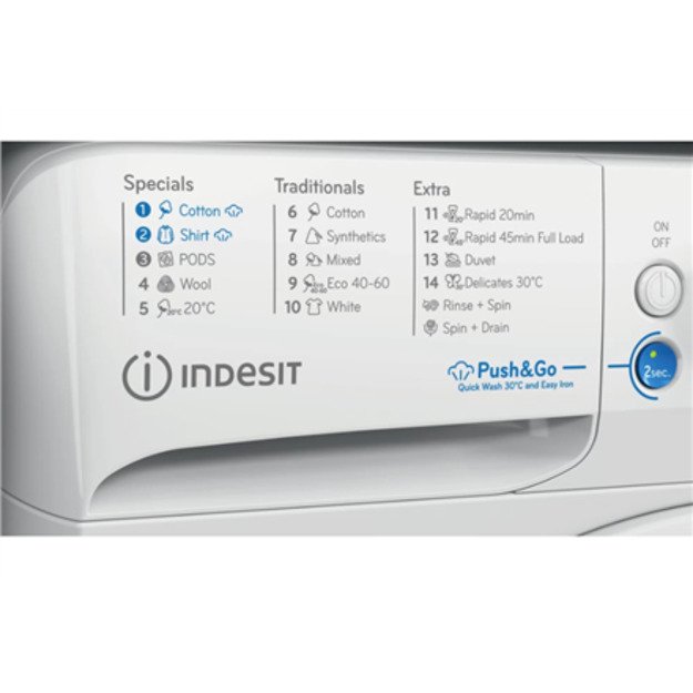 INDESIT | Washing Machine | BWE 91496X WSV EE | Energy efficiency class A | Front loading | Washing capacity 9 kg | 1400 RPM | D 4