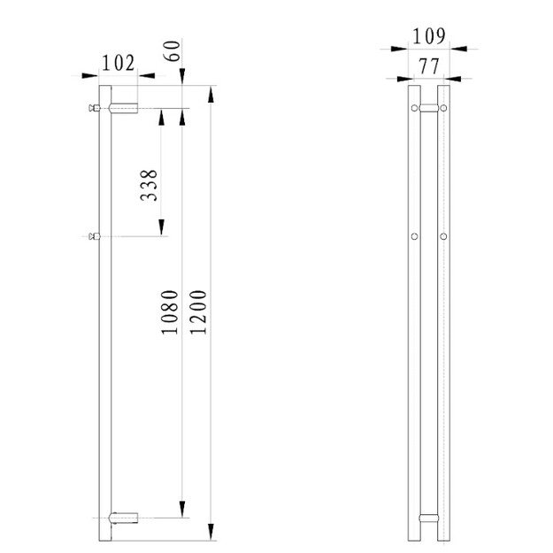 Elektrinis rank&scaron;luosčių džiovintuvas Sapho PAPINADO 109x1200 mm, ER740, chromuotas