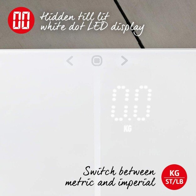 Salter 9164 WH3RJLEU16 Ghost Compact Analyser Scale, White 6