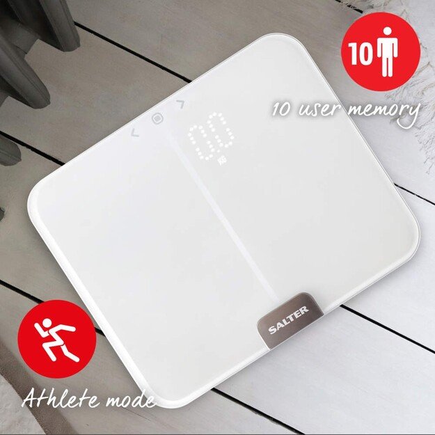 Salter 9164 WH3RJLEU16 Ghost Compact Analyser Scale, White 3