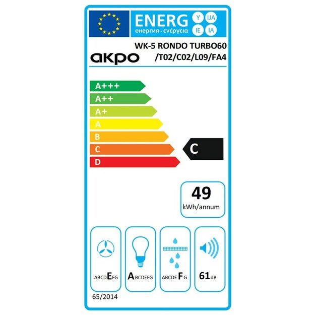 Cooker hood chimney AKPO WK-5 RONDO TURBO 60 BIA