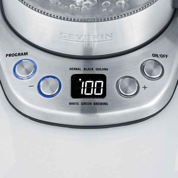 Severin WK 3473 electric kettle 1 L 2200 W Stainless steel, Transparent
